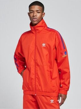 NWT Adidas Originals 3D Trefoil 3 Striped Jacket - Active Red